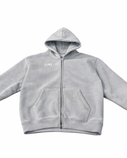 Grey Luke 1:37 Hoodie